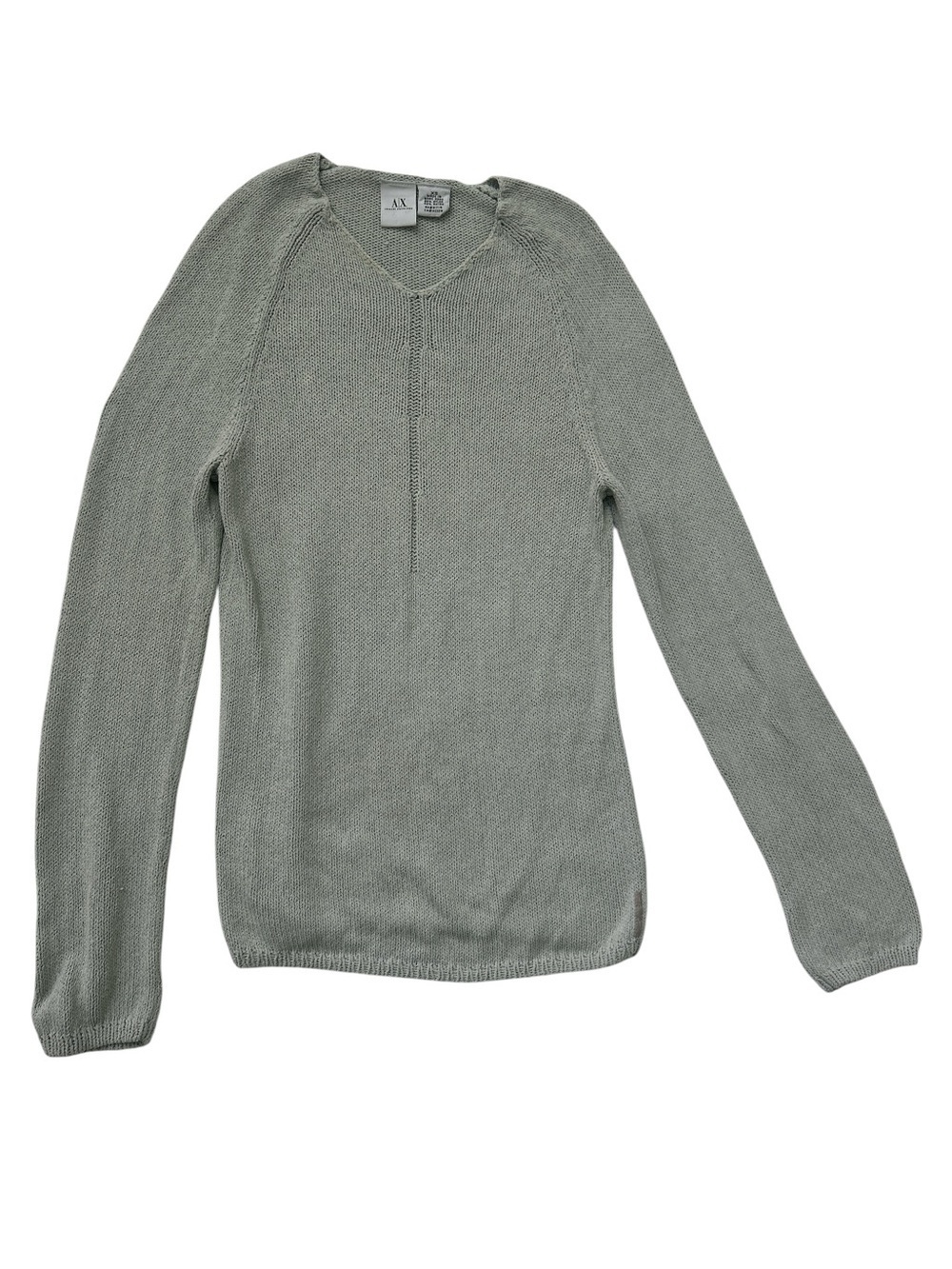 Armani Exchange V-Neck Lightweight Knit Sweater - Sage size xs